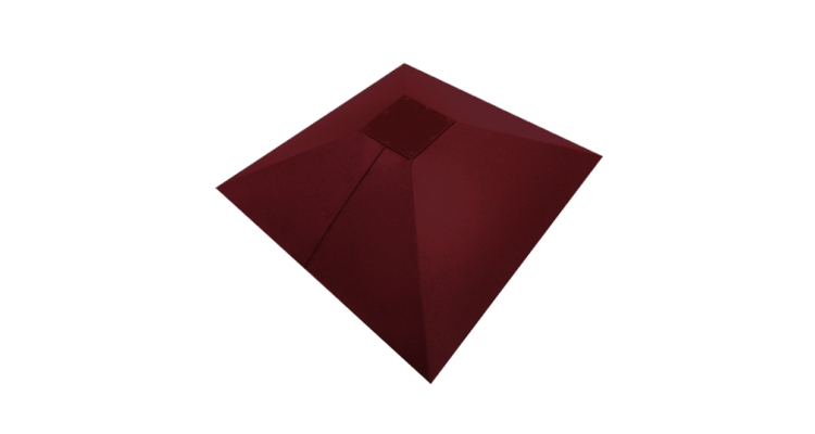 Колпак на столб под фонарь 390х390мм 0,45 PE с пленкой RAL 3005 красное вино