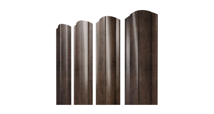 Штакетник Круглый фигурный 0,45 Print Elite Antique Wood TwinColor