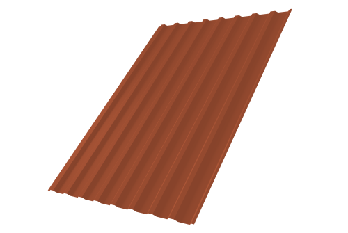 Профнастил С20В 0,5 Satin RAL 8004 терракота